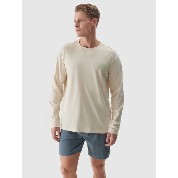 Longsleeve męski 4FWSS24TLONM246 4F - beż