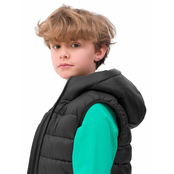 Kamizelka puchowa chłopięca 4FJWSS24TVJAM083 4F - głęboka czerń