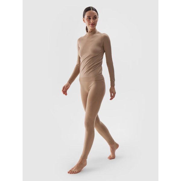 Longsleeve termoaktywny damski USEAF156 4F - jasny brąz