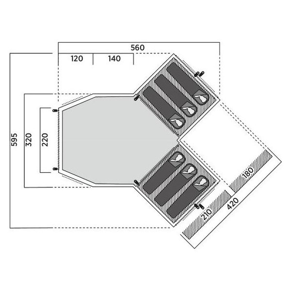 Namiot 6-osobowy Alicante 600 Twin Easy Camp