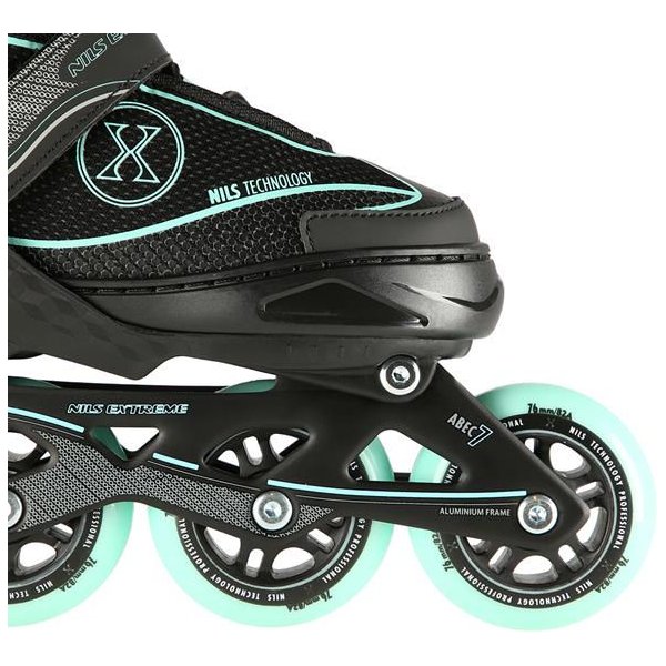 Rolki NA11008 Nils - czarno-miętowe