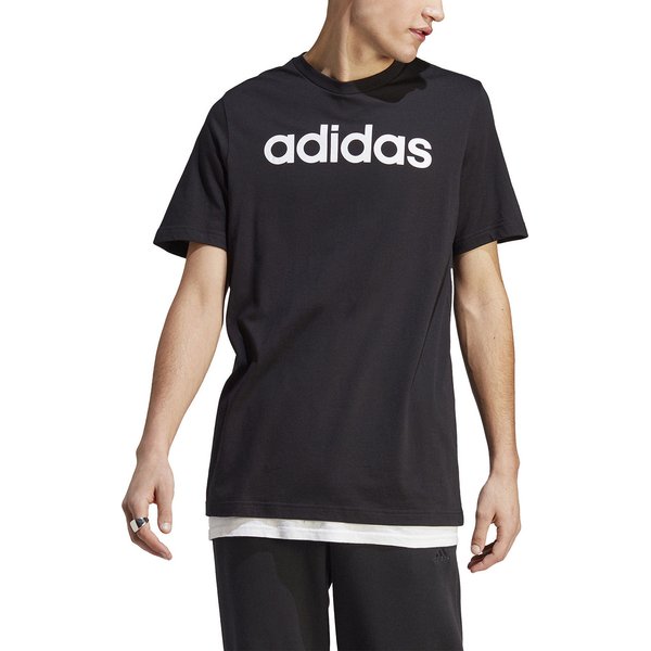 Koszulka męska Essentials Single Jersey Linear Embroidered Logo Tee Adidas - czarna