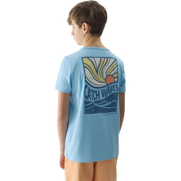Koszulka chłopięca 4FJWSS24TTSHM1136 4F - jasny niebieski