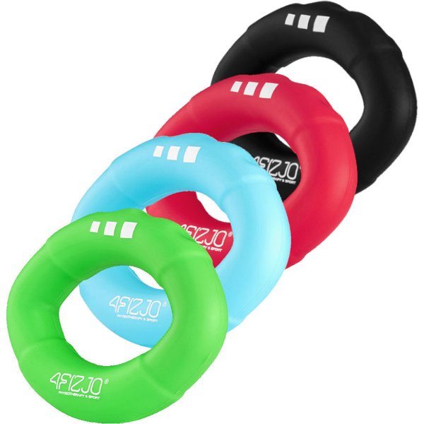 Silikonowy ściskacz, kółko do ściskania 4Fizjo - niebieski, opór średni