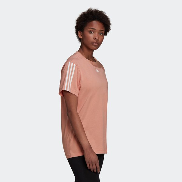 Koszulka damska 3-Stripes Essentials Boyfriend Tee Adidas - ambient blush/white