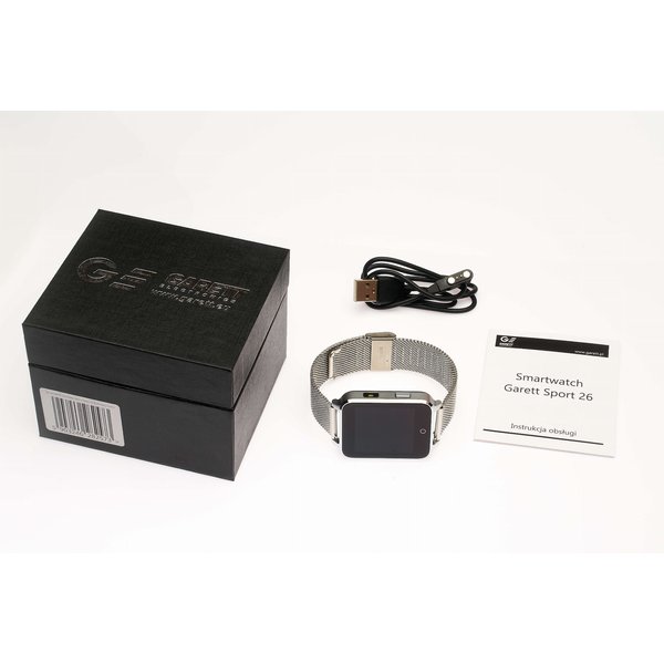 Smartwatch Sport 26 Garett srebrny stalowy