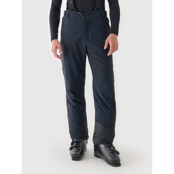 Spodnie narciarskie męskie na szelkach TFTRM0775 4F - głęboka czerń
