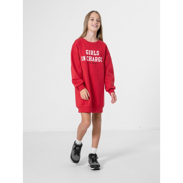 Sukienka dziewczęca HJZ22 JSUDD001 4F - czerwona