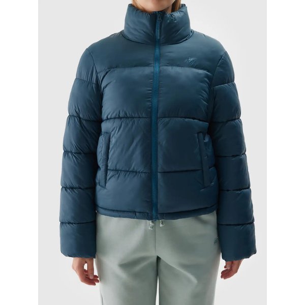 Kurtka puchowa damska TDJAF469 4F - morska zieleń