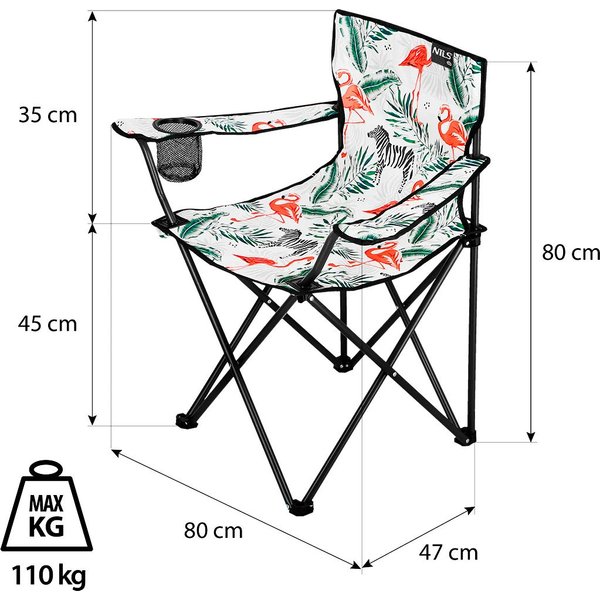 Krzesło turystyczne składane NC1625 Nils Camp - flaming