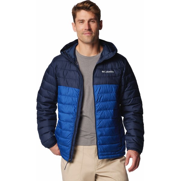 Kurtka puchowa męska Powder Lite II Hooded Jacket Columbia - Mountain Blue, Collegiate Navy