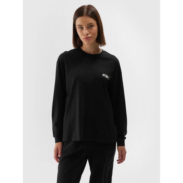 Longsleeve damski TLONF311 4F - głęboka czerń