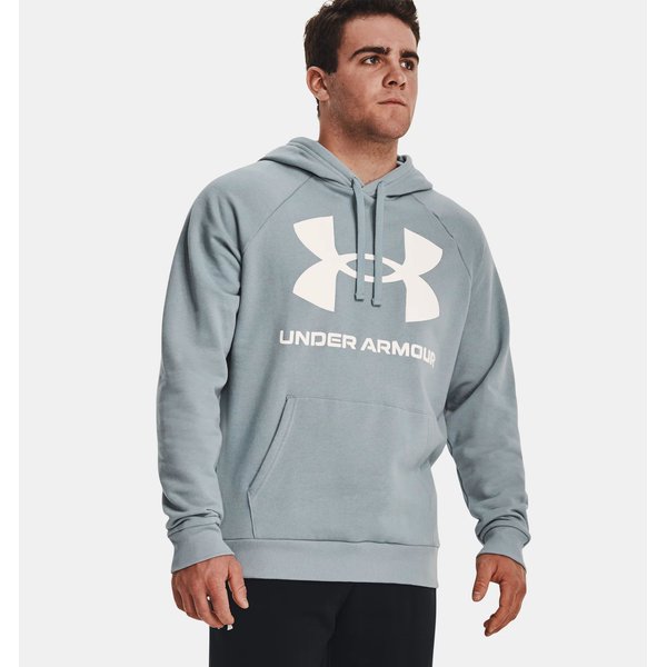 Bluza męska Rival Fleece Big Logo Hoodie Under Armour - Harbor Blue / Onyx White