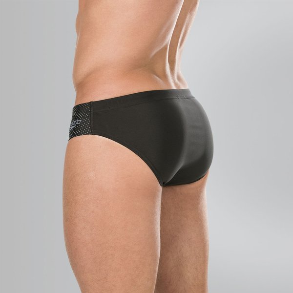 Slipy pływackie męskie Placement 7cm Brief Speedo - czarno-szare