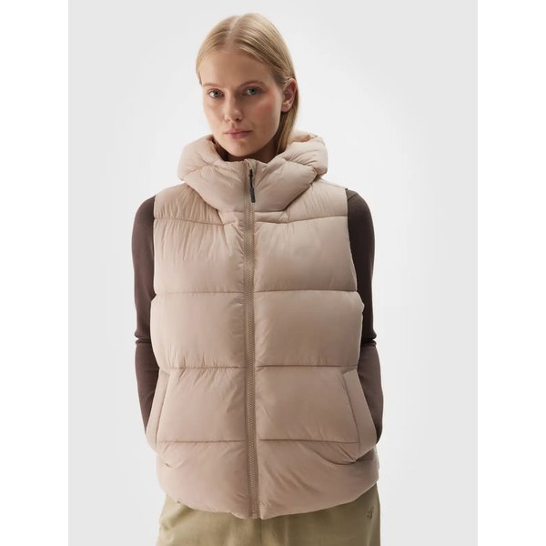 Kamizelka puchowa damska TVJAF141 4F - beż