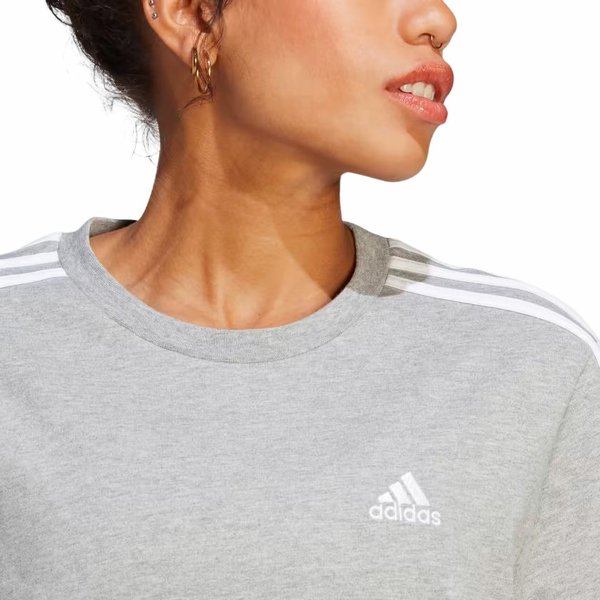 Sukienka damska Essentials 3-Stripes Single Jersey Boyfriend Tee Adidas - szara
