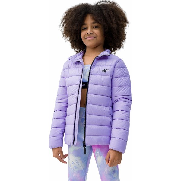 Kurtka puchowa dziewczęca 4FJWSS24TDJAF342 4F - jasny fiolet