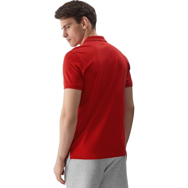 Koszulka męska polo 4FWSS24TPTSM129 4F - ciemna czerwień
