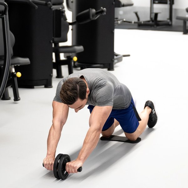 Wałek, kółko podwójne do ćwiczeń + mata pod kolana Gymtek - podwójne mata czarne