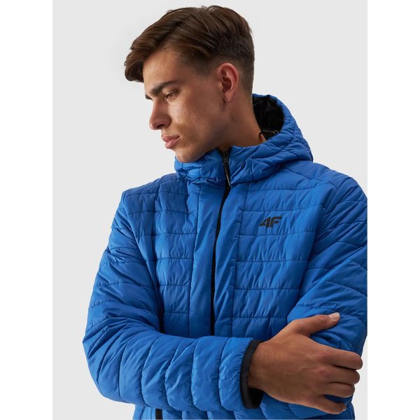 Kurtka puchowa dwustronna męska TDJAM486 4F - głęboka czerń