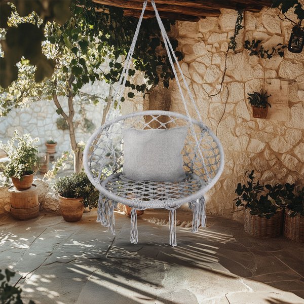 Huśtawka bocianie gniazdo boho XXL Luna Outtec - grey