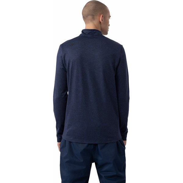 Longsleeve męski 4FAW23UBRUM036 4F - ciemny granat melanż