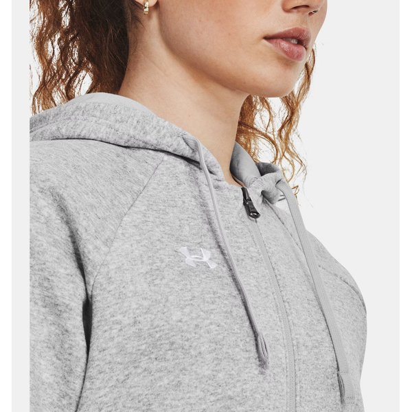 Bluza damska Rival Fleece FZ Hoodie Under Armour - Mod Gray Light Heather/White
