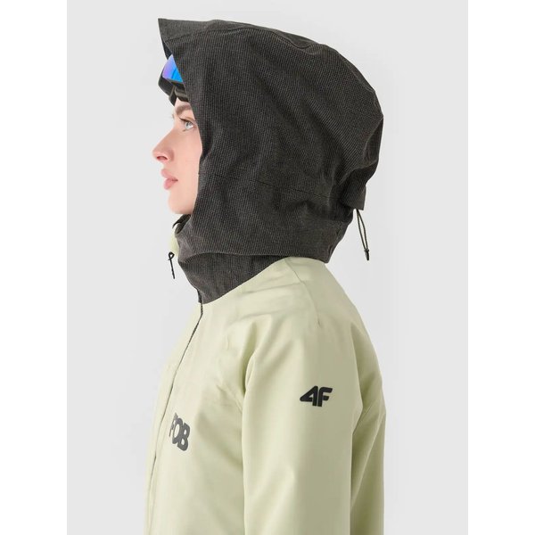 Kurtka snowboardowa damska TTJAF587 4F - oliwkowy