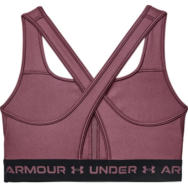 Biustonosz sportowy damski Crossback Mid Bra Under Armour - plum