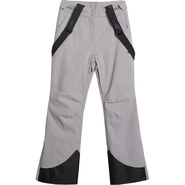 Spodnie narciarskie damskie z szelkami F0941 4F - szare