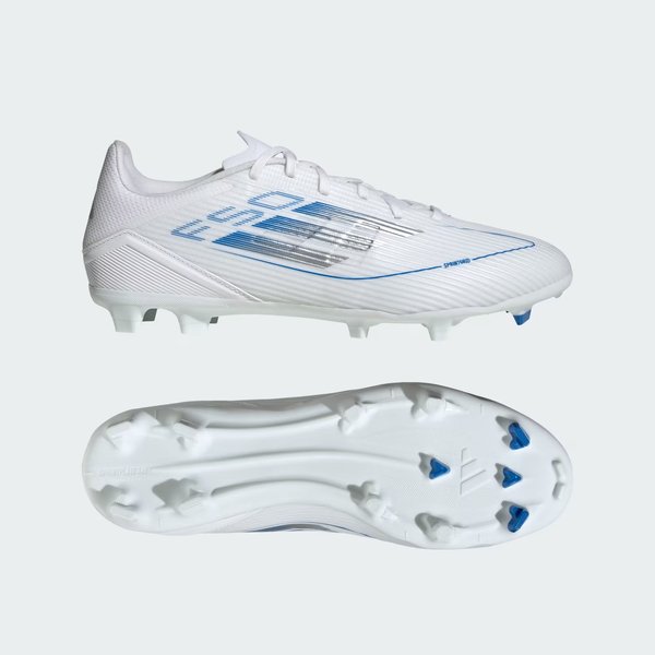 Buty piłkarskie, korki F50 League FG/MG Adidas - Cloud White/Silver Metallic/Cloud White