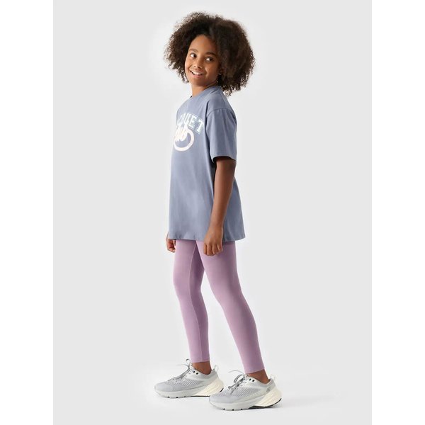 Legginsy dziewczęce 4FJWMM00TTIGF178 4F - fiolet
