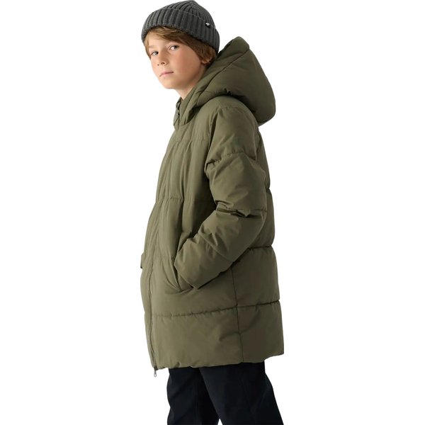 Płaszcz puchowy chłopięcy TDJAM464 4F - khaki