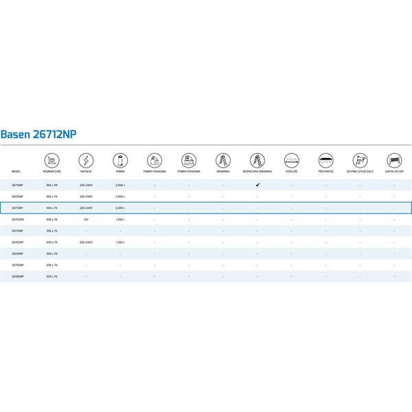 Basen stelażowy Prism Frame 366x76cm Intex - 26712NP