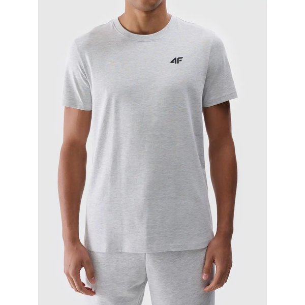 Koszulka męska TTSHM2256 4F - chłodny jasny szary melanż