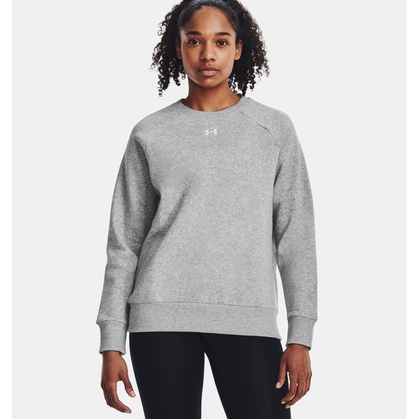 Bluza damska Rival Fleece Crew Under Armour - Mod Gray Light Heather/White