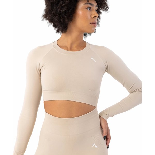 Longsleeve bezszwowy damski Blaze Carpatree - Oatmilk Beige
