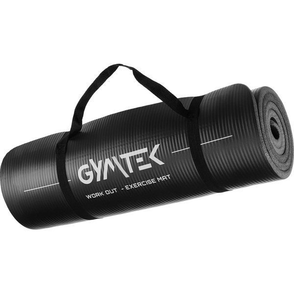 Mata do ćwiczeń, jogi NBR 1,5cm Gymtek - czarna