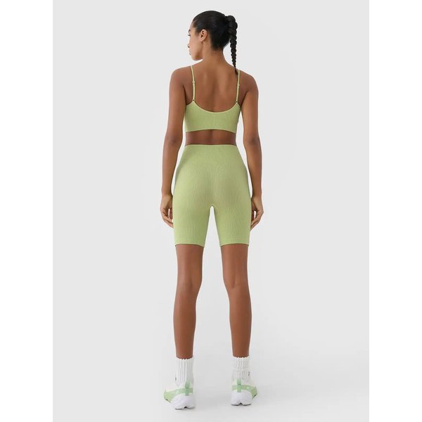 Legginsy, kolarki bezszwowe damskie TFSTF014 4F - jasna zieleń