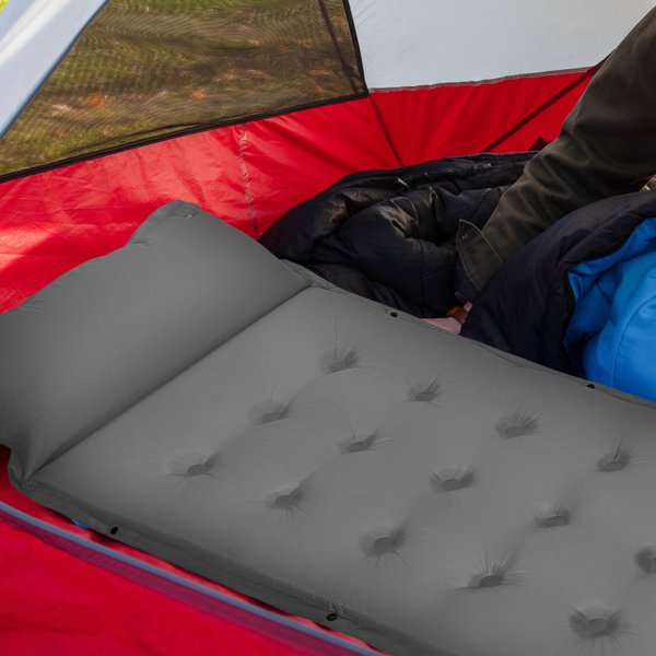 Mata samopompująca z poduszką Naps 193x68x3,5cm Outtec - grey