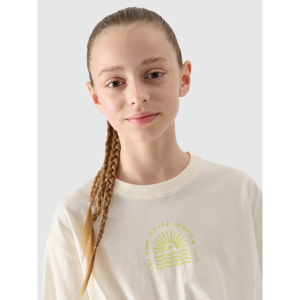 Koszulka dziewczęca TTSHF1872 4F - złamana biel