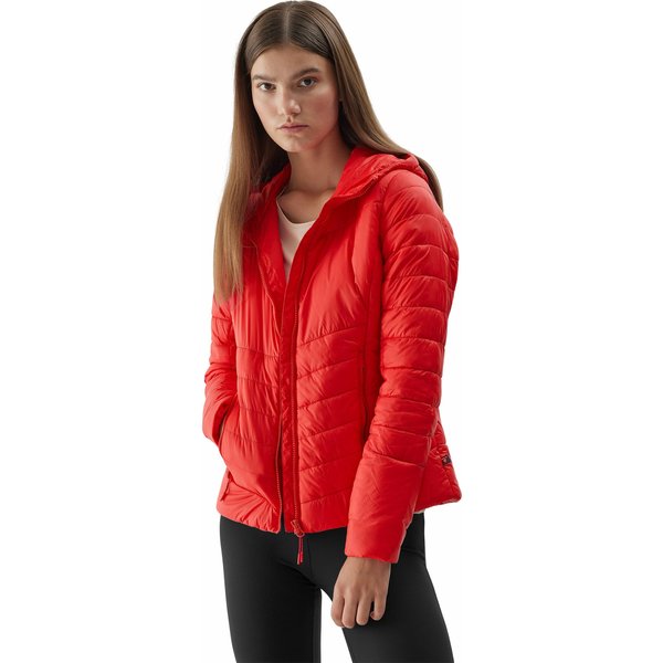 Kurtka puchowa damska 4FAW23TDJAF279 4F - czerwony