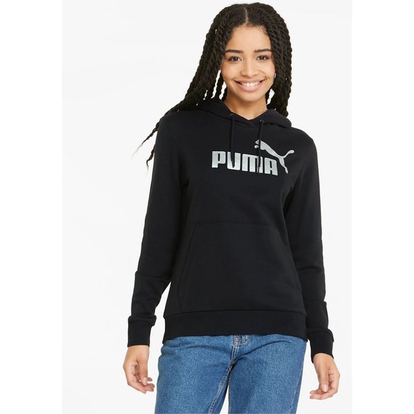 Bluza damska ESS+ Metallic Logo Hoodie TR Puma - black