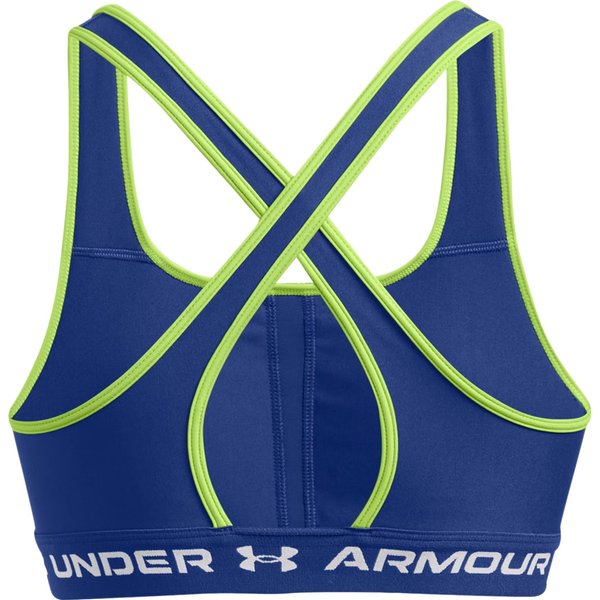Biustonosz sportowy damski Crossback Mid Bra Under Armour - Tech Blue/Retro Green