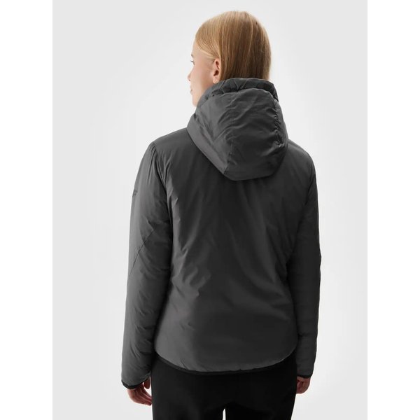 Kurtka puchowa dwustronna damska TDJAF471 4F - antracyt