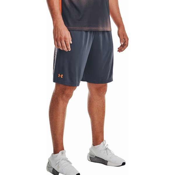 Spodenki męskie Tech WM Graphic Under Armour - Downpour Gray / Orange Blast
