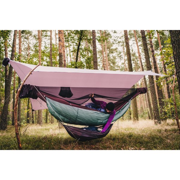 Hamak dwuosobowy z moskitierą Draka 330x145cm Lesovik - Burgundy Ron