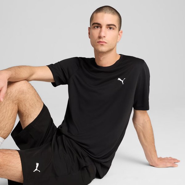 Koszulka męska Essentials Small Logo Poly Tee Puma - black