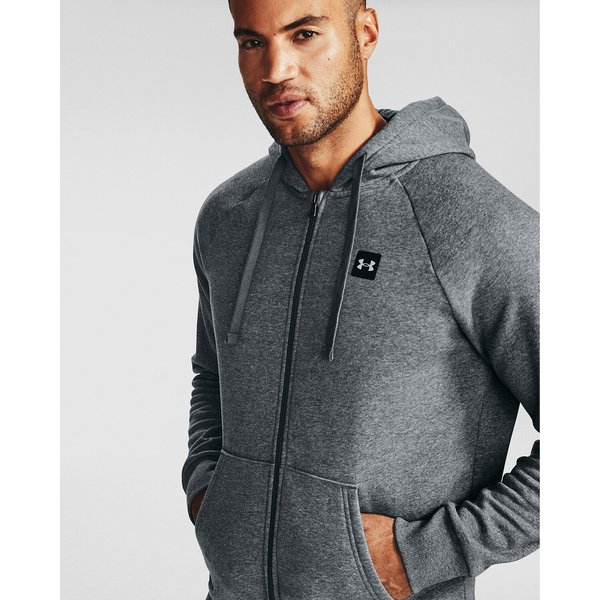 Bluza męska Rival Fleece Full Zip Hoodie Under Armour - szary melanż
