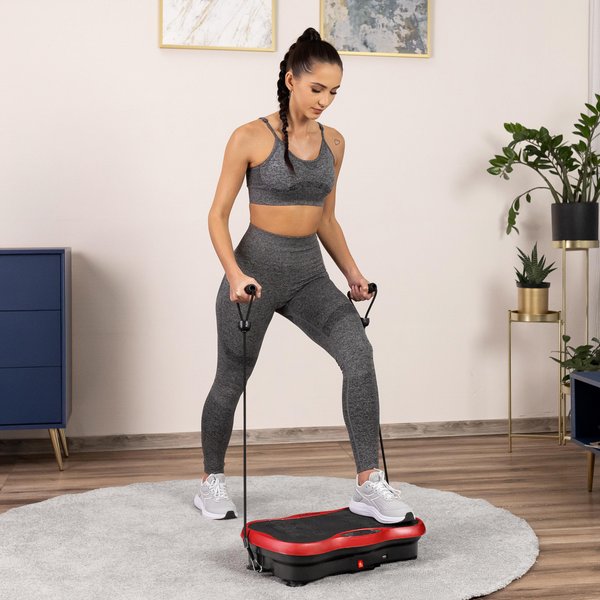 Platforma wibracyjna z pilotem Gymtek - czerwona